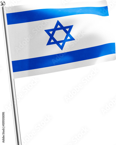 Israel realistic 3D flag render