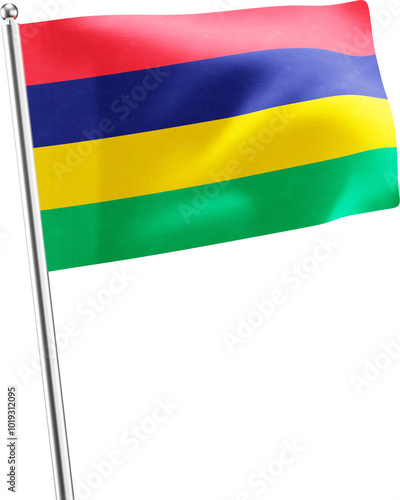 Mauritius realistic 3d flag render