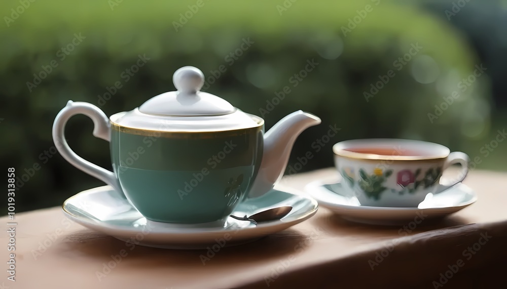 Fototapeta premium cup of tea and teapot
