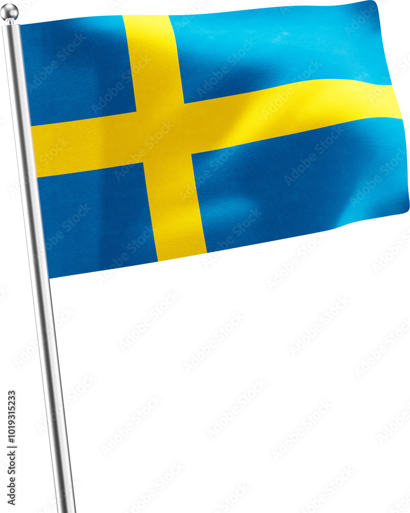 Sweden realistic 3d flag render Sweden realistic 3d flag render