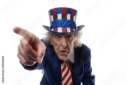 Uncle Sam isolated on white background