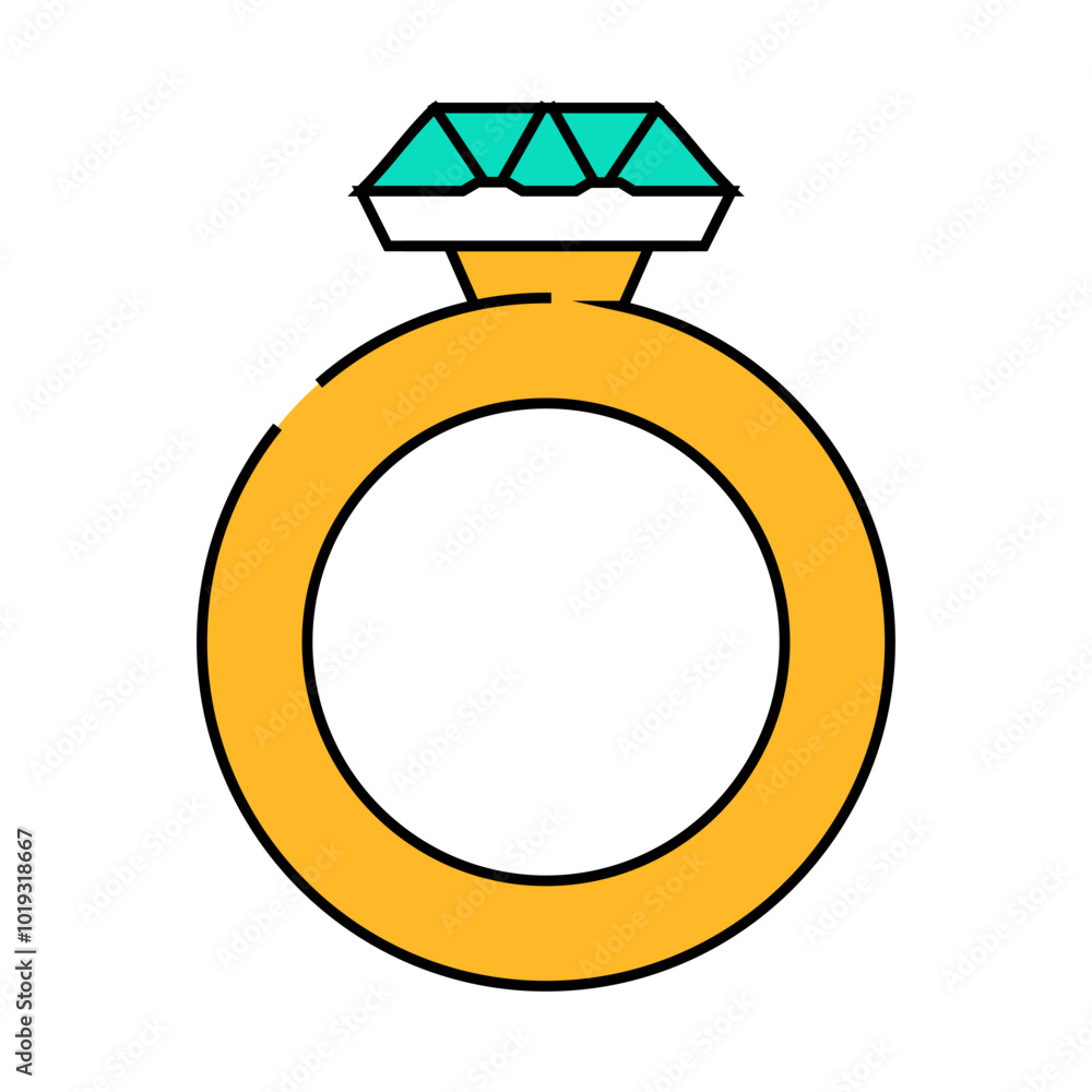 ring jewelry line icon vector. ring jewelry sign. isolated symbol illustration ring jewelry line icon vector. ring jewelry sign. isolated symbol illustration