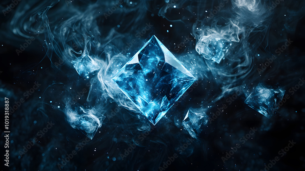 Mysterious Geometric Shape Floating in Cosmic Space design Mysterious Geometric Shape Floating in Cosmic Space design