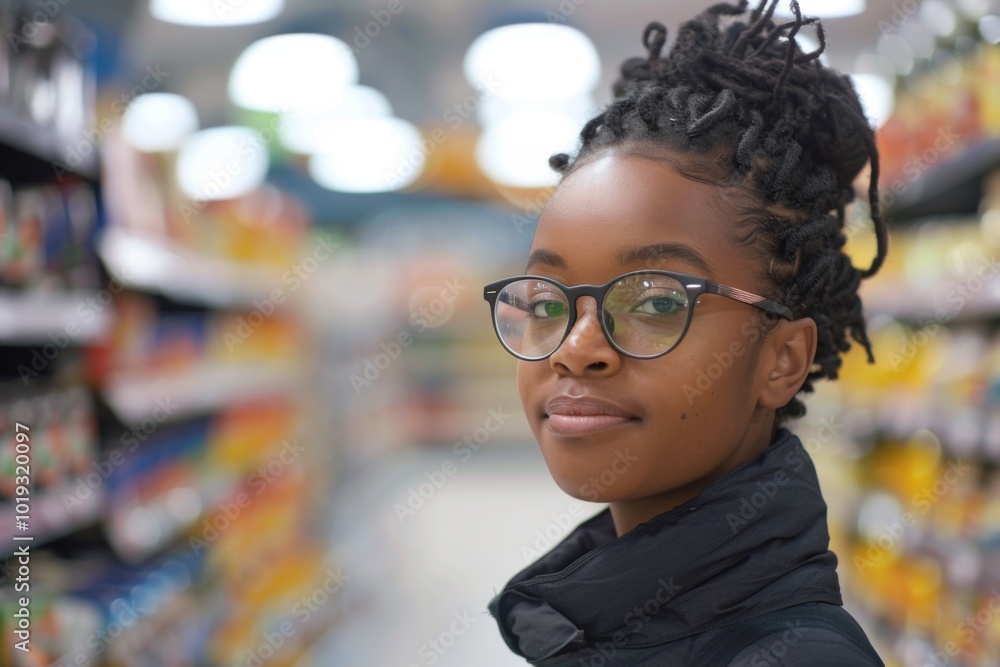 Young adult african american female retail sales associate Young adult african american female retail sales associate