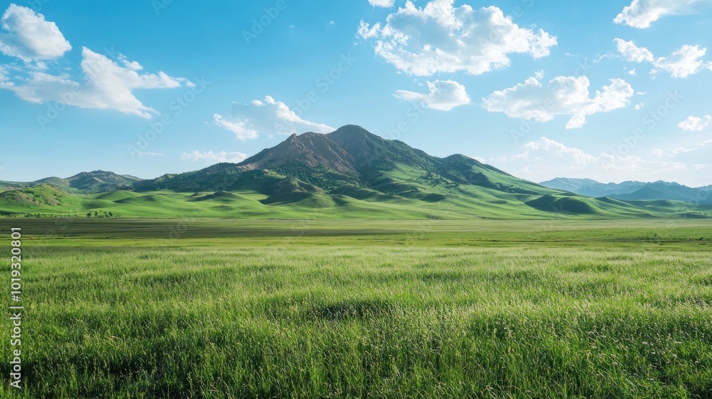 Fototapeta premium Mountain Landscape with Green Meadow