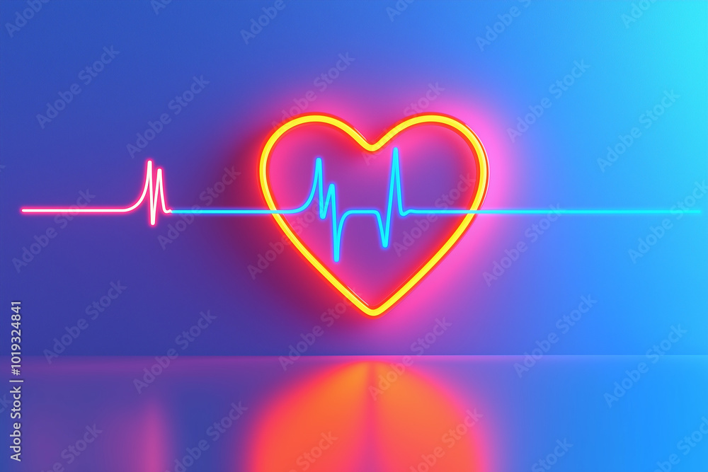 Heartbeat symbol with cardiogram line illustrating heart health and love in a simple, iconic style