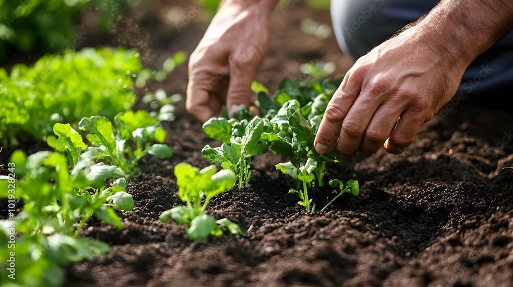 88. A farmer using eco-friendly techniques to grow organic vegetables 88. A farmer using eco-friendly techniques to grow organic vegetables