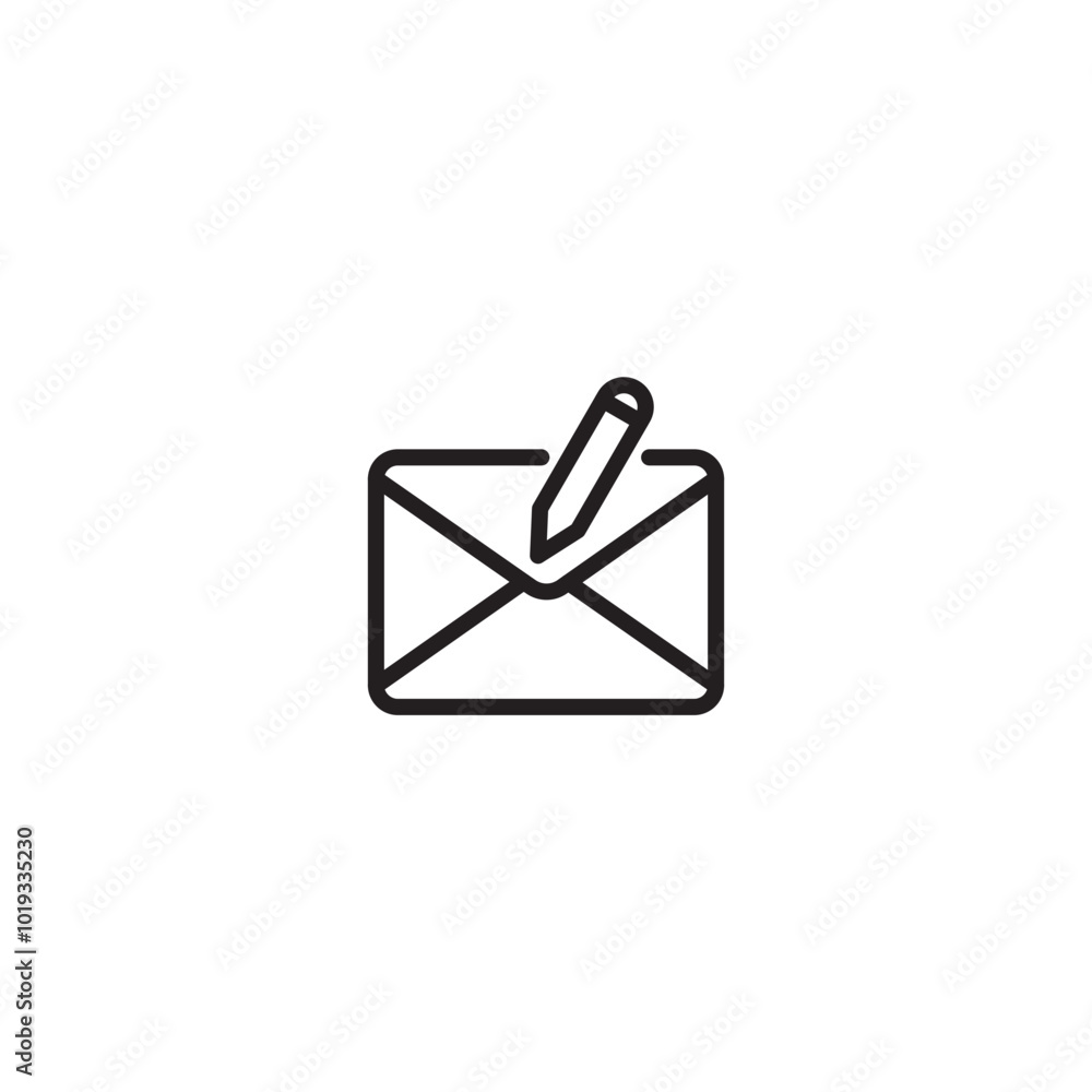 Icon representing writing or composing an email. Symbol of creating or drafting an email. Digital communication and email creation. Editable icon. Icon representing writing or composing an email. Symbol of creating or drafting an email. Digital communication and email creation. Editable icon.