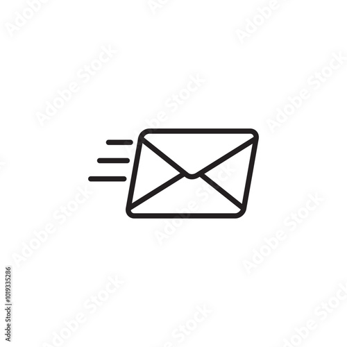 Representing a sent or incoming email. Symbol of fast or urgent messaging. Digital communication and email. Editable icon.