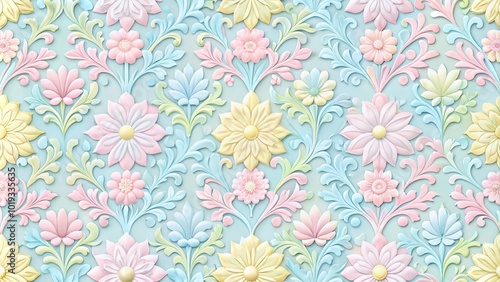 Seamless Tileable Wallpaper Texture in Soft Pastel Colors for Interior Design and Decoration Projects