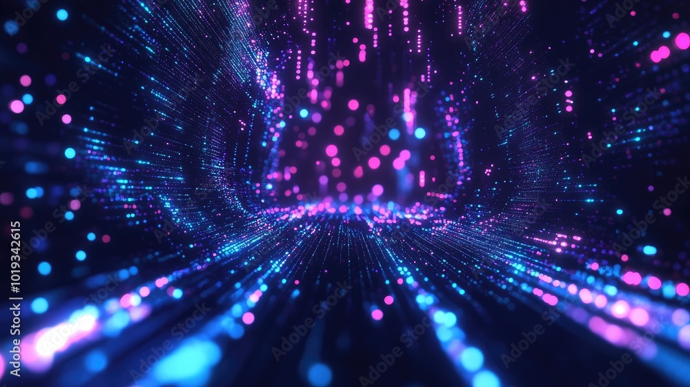 Obraz premium Abstract Blue and Pink Neon Lights Blurred Background