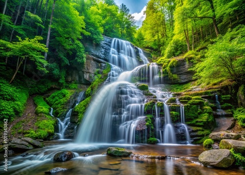 Serene Lye Brook Falls in Manchester, Vermont Surrounded by Lush Greenery and Scenic Nature Trails