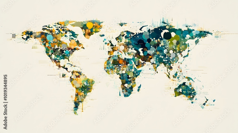 Fototapeta premium 48. A visualization of global partnerships for sustainable development