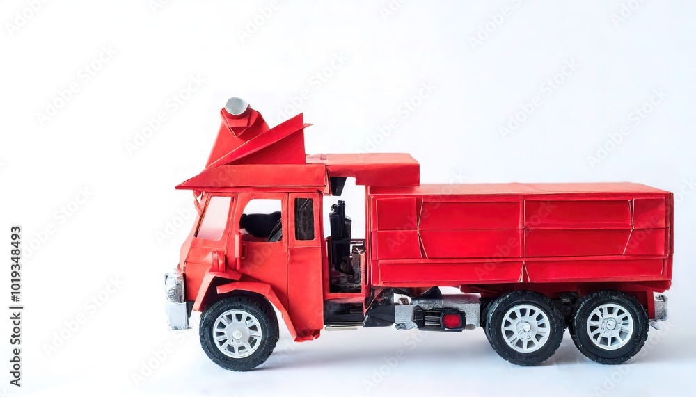 paper origami concept of a fire engine truck or firetruck, a vehicle, usually a specially designed or modified truck, that functions as a firefighting apparatus to put out fire. Isolated on white paper origami concept of a fire engine truck or firetruck, a vehicle, usually a specially designed or modified truck, that functions as a firefighting apparatus to put out fire. Isolated on white