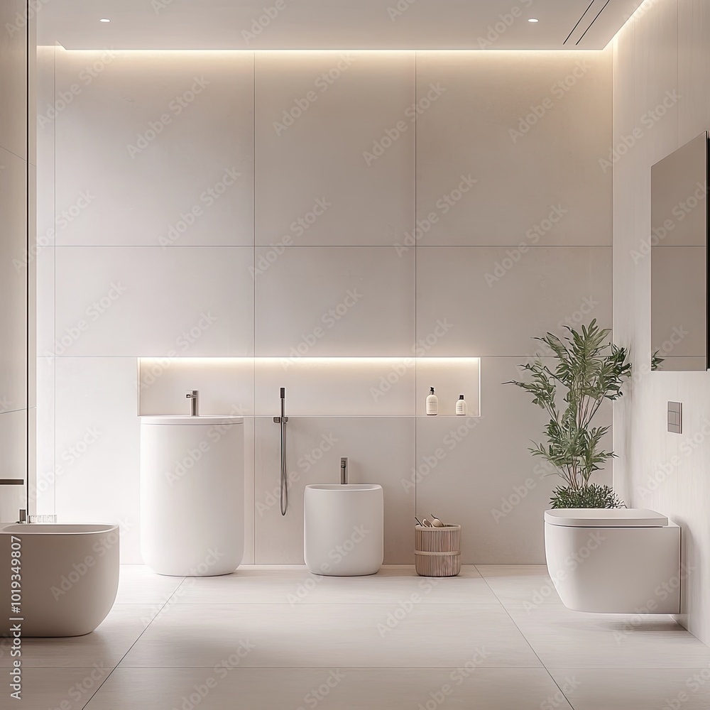 Modern Minimalist Bathroom Design in Neutral Tones Modern Minimalist Bathroom Design in Neutral Tones