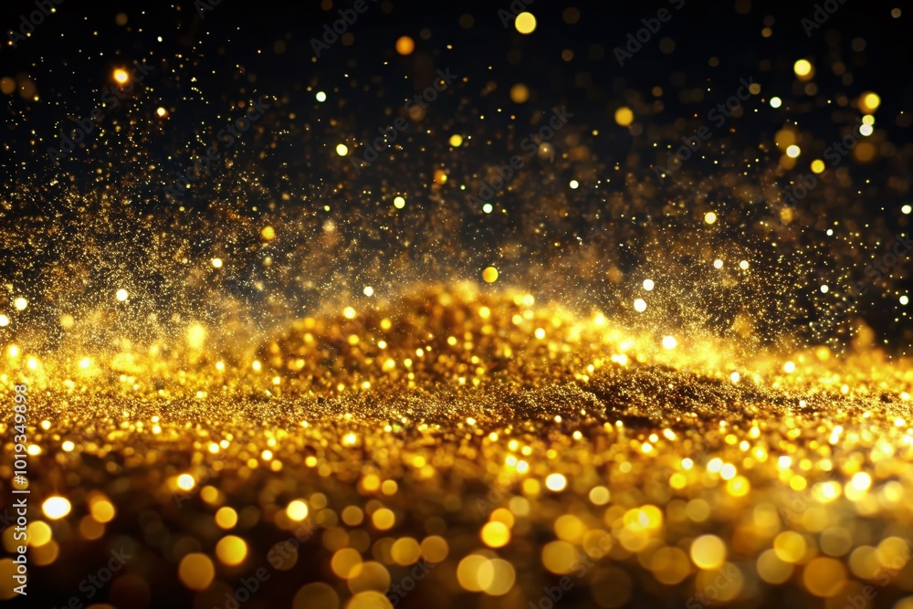 Shimmering Gold Dust Animation Sparkling on Black Background for Creative Digital Use and Design Shimmering Gold Dust Animation Sparkling on Black Background for Creative Digital Use and Design