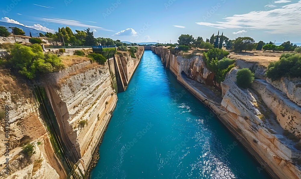 Obraz premium The Corinth Canal situated in Greece.