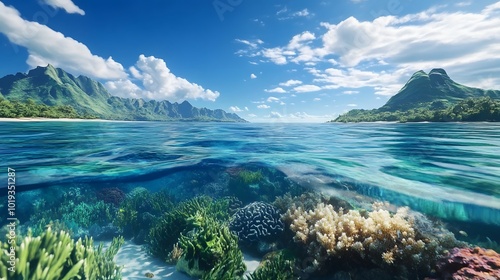 37. A serene ocean scene showcasing marine conservation efforts