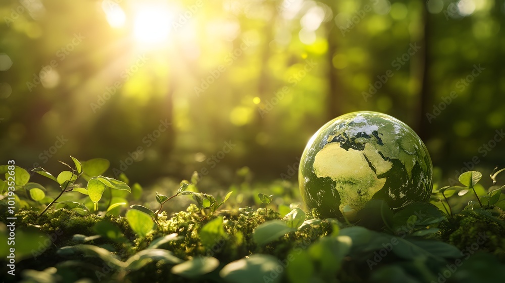 40. A visual metaphor of a healthy planet with thriving ecosystems 40. A visual metaphor of a healthy planet with thriving ecosystems