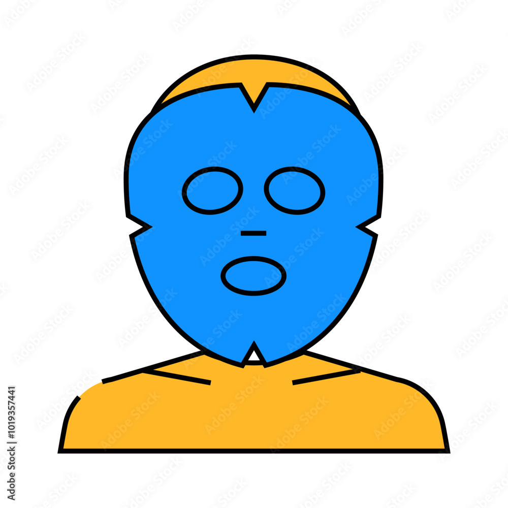 Fototapeta premium cosmetic mask face line icon vector. cosmetic mask face sign. isolated symbol illustration