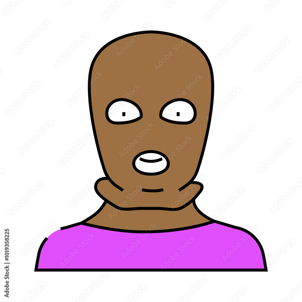 thief mask face line icon vector. thief mask face sign. isolated symbol illustration thief mask face line icon vector. thief mask face sign. isolated symbol illustration