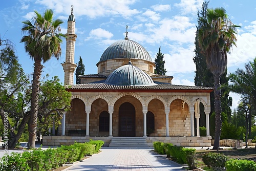 Mosque in the garden of the Sultan Ahmet Park in Istanbul, Turkey photo