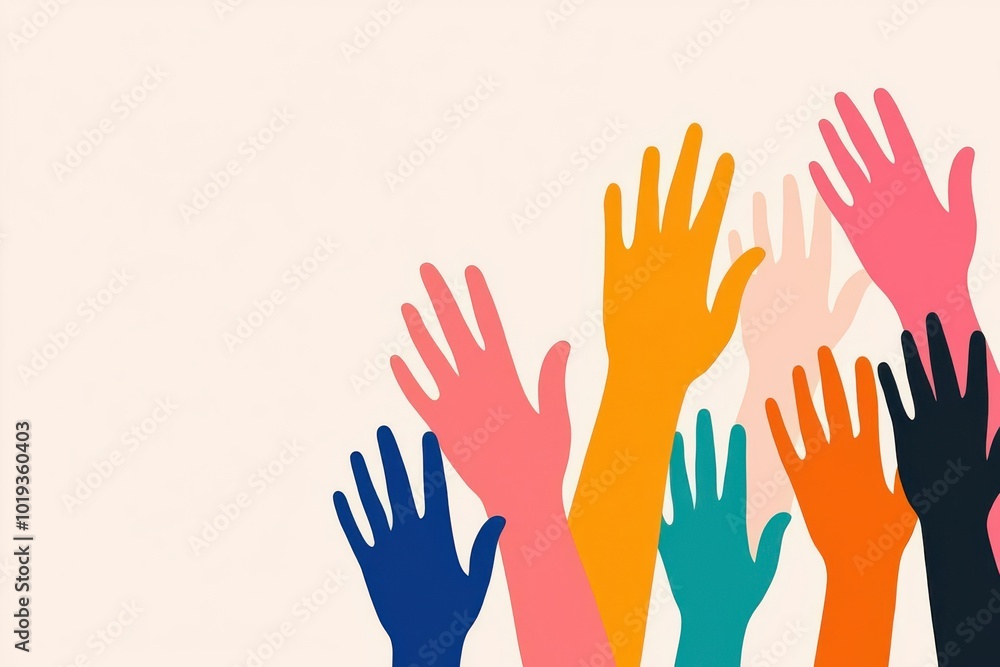 Empowered global community advocating for non-discrimination and unity, flat design illustration Empowered global community advocating for non-discrimination and unity, flat design illustration