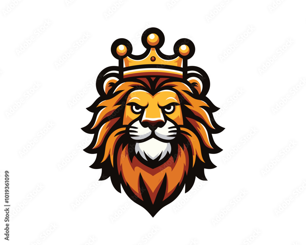 King Lion Head Logo Design Vector illustration King Lion Head Logo Design Vector illustration
