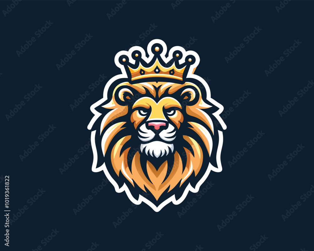 King Lion Head Logo Design Vector illustration King Lion Head Logo Design Vector illustration