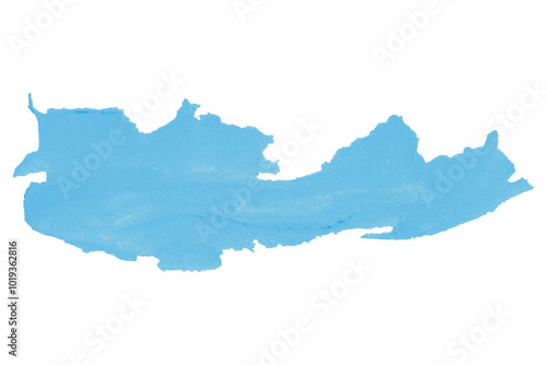 Isolated light blue clay stain on transparent background.