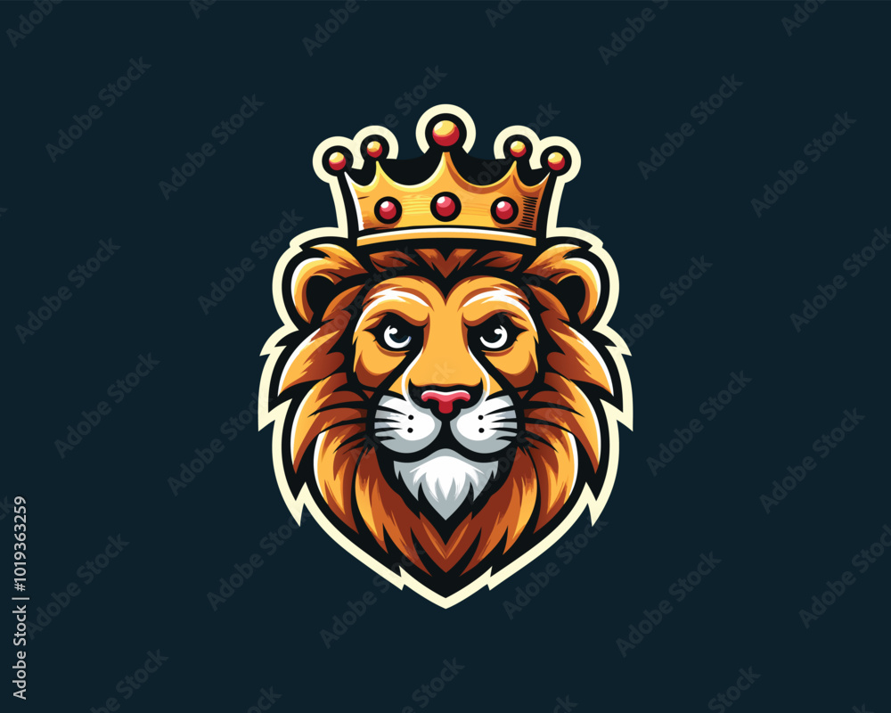 King Lion Head Logo Design Vector illustration King Lion Head Logo Design Vector illustration