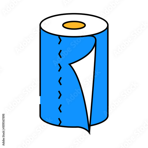 napkin roll paper towel line icon vector. napkin roll paper towel sign. isolated symbol illustration