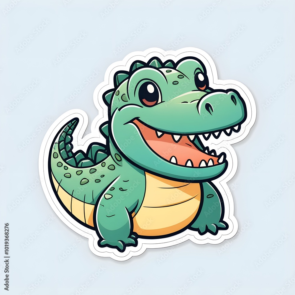Obraz premium cute crocodile coloring book
