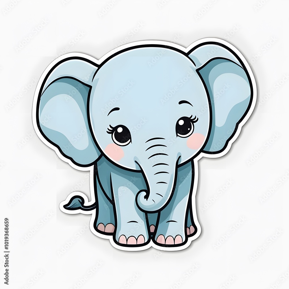 Naklejka premium cute elephant coloring book