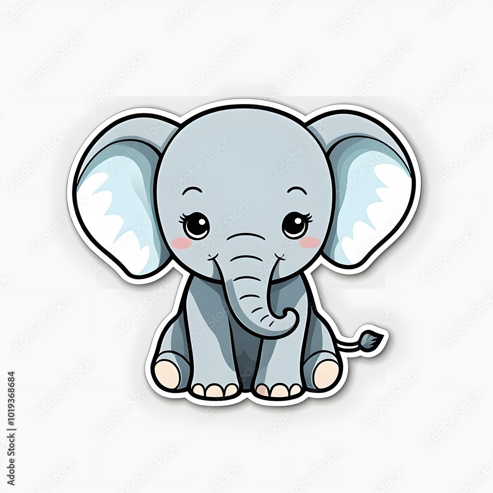 Naklejka premium cute elephant coloring book