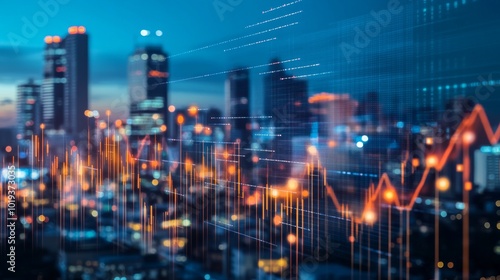 Business and economic growth on global business network, Data analysis of financial and banking, Stock, AI, Technology and data connection, Security, Blockchain and Networking, Business strategy.