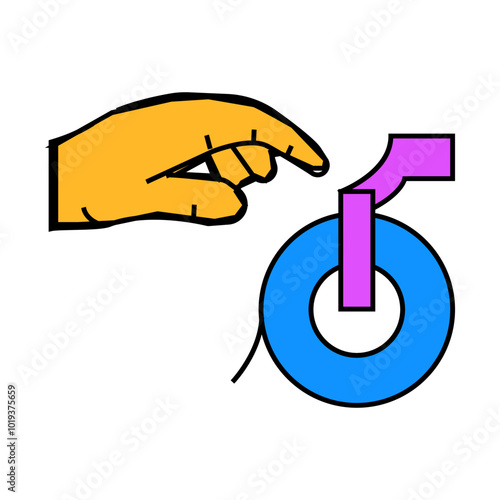 hand reaching paper towel line icon vector. hand reaching paper towel sign. isolated symbol illustration