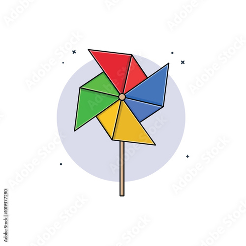 Paper Windmill Vector Illustration