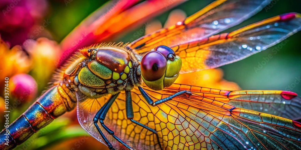 Stunning Close-Up of a Dragonfly with Intricate Details and Vibrant Colors in Natural Habitat Stunning Close-Up of a Dragonfly with Intricate Details and Vibrant Colors in Natural Habitat