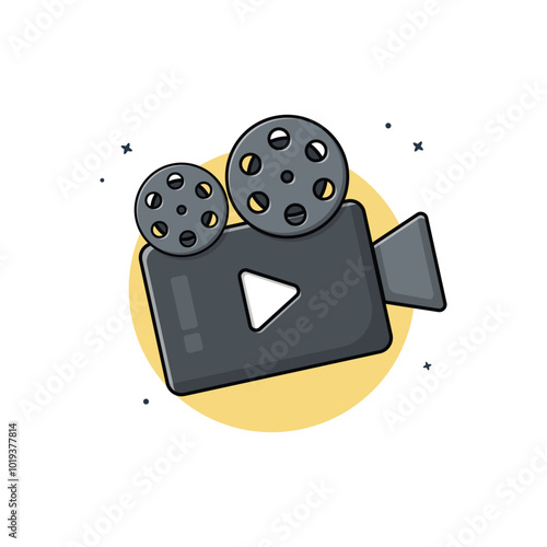 Video Camera Vector Illustration. Video Player Concept Design