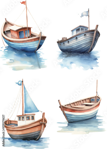 set of boats