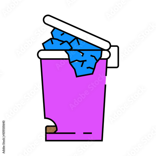 paper towel trash line icon vector. paper towel trash sign. isolated symbol illustration