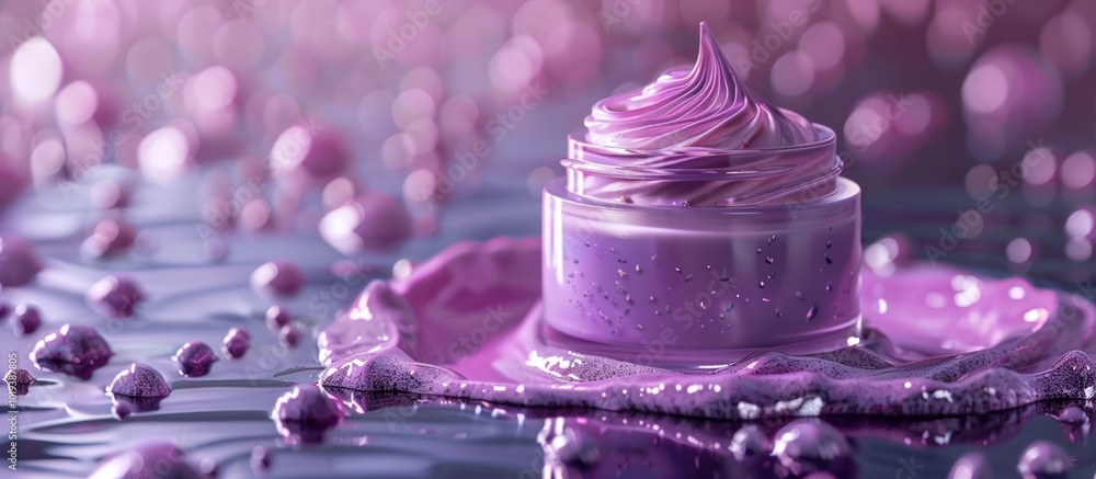 Elegant and luxurious pastel colored cosmetic cream presented in a feminine botanical design with natural plant based ingredients and a soothing rejuvenating essence Elegant and luxurious pastel colored cosmetic cream presented in a feminine botanical design with natural plant based ingredients and a soothing rejuvenating essence