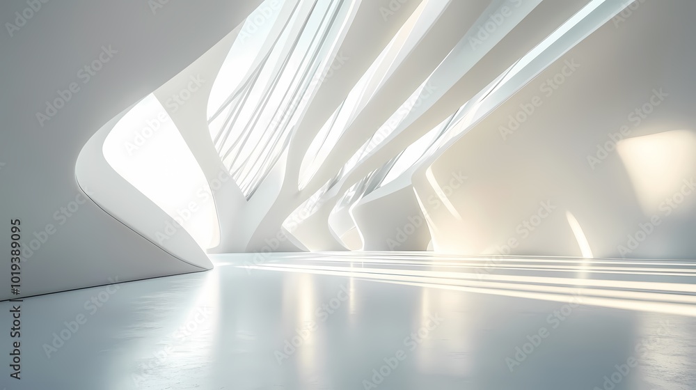 Obraz premium Digital Technology White Abstract Hall Poster Background