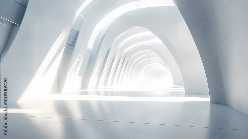 Fototapeta premium Digital Technology White Abstract Hall Poster Background