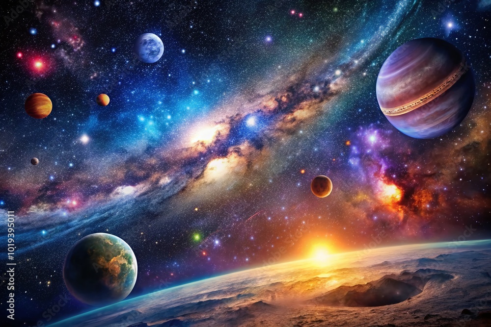 Obraz premium Stunning Outer Space Images Featuring Galaxies, Nebulas, Stars, and Cosmic Phenomena in High Resolution