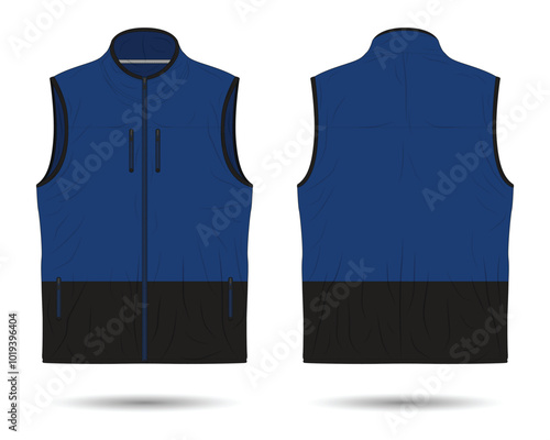 Blue and black modern vest mockup