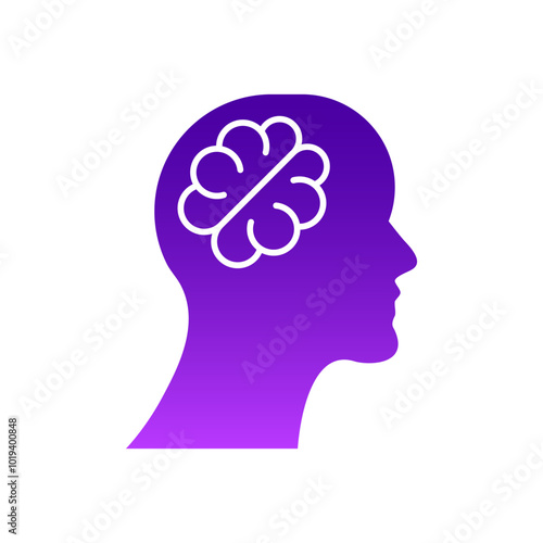 Human head with brain icon mind internal structure neurology antonym organ medical health care concept vector illustration isolated  