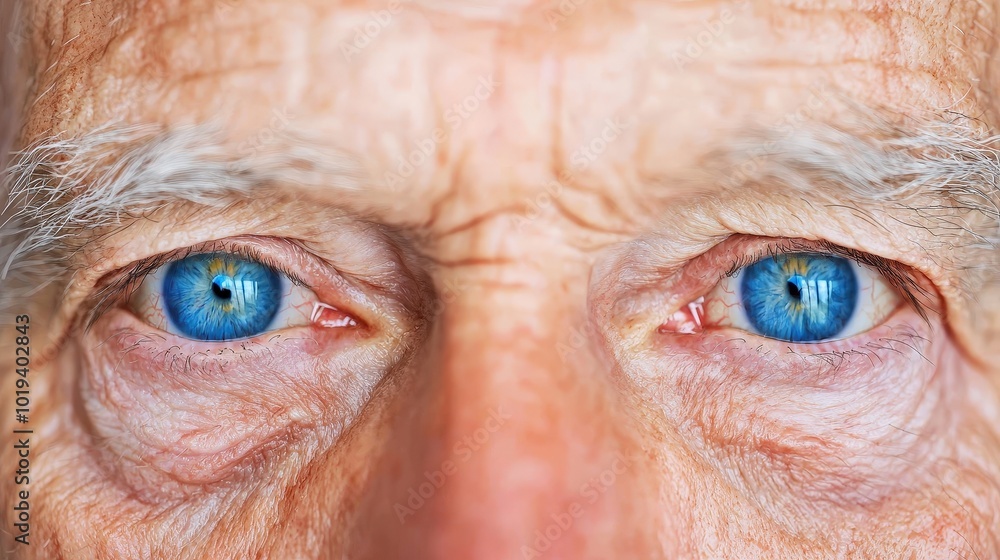 Close Up of Senior Man s Blue Eyes Wrinkled Skin Deep Gaze Portrait Photography Close Up of Senior Man s Blue Eyes Wrinkled Skin Deep Gaze Portrait Photography