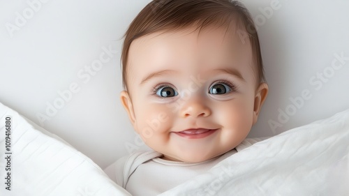 Big eyes Smiling face White background Cute